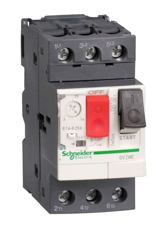 Schneider Electric GV2ME05 0.63-1 Amp TeSys Motor Protection Circuit Breaker, Black