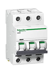 Schneider Electric Acti9 iC60N 3P 32A C Miniature Circuit Breaker, A9F44332, White