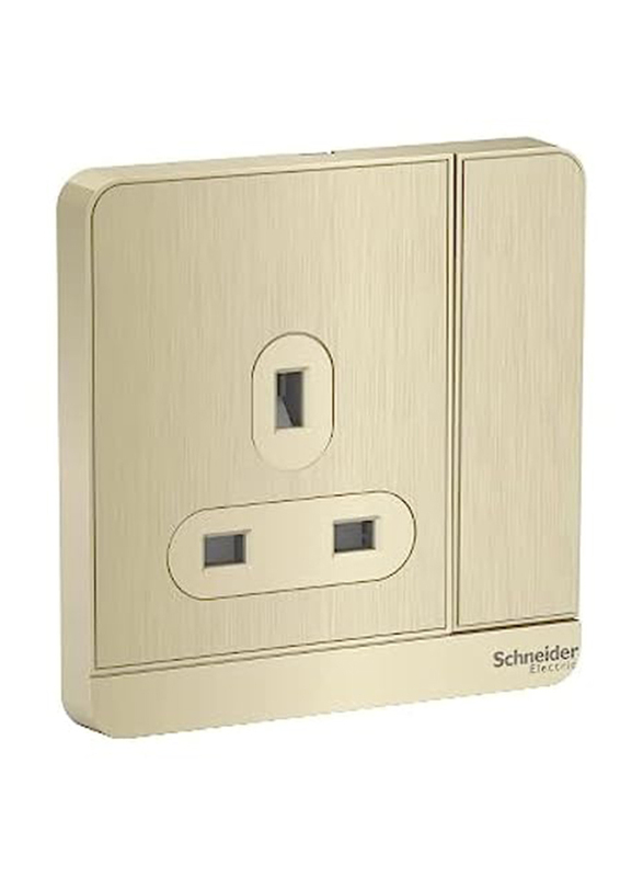 

Schneider Electric 13A 250V Avatar On 3 Pin Switched Socket with Led, E8315N_GH_G12, Metal Gold Hairline