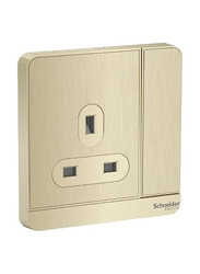 Schneider Electric 13A 250V Avatar On 3 Pin Switched Socket with Led, E8315N_GH_G12, Metal Gold Hairline