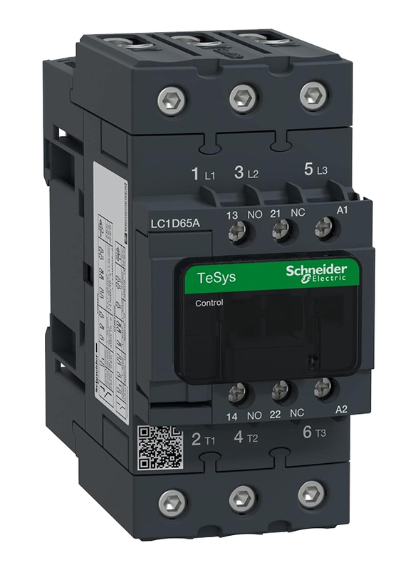 

Schneider Electric LC1D65A 3 Poles, 65A, 240V AC 50/60 Hz TeSys Deca Contactor, Black