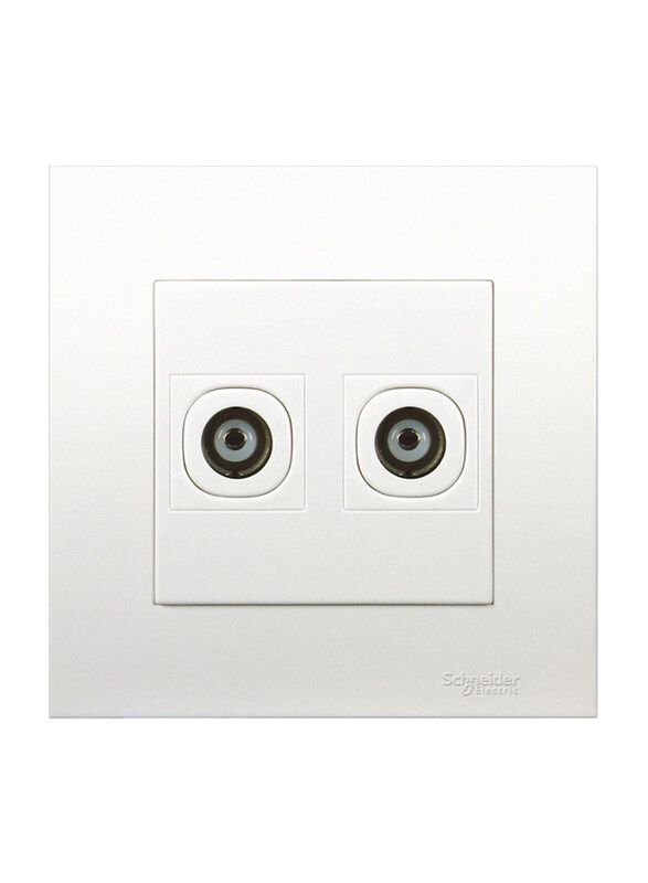 

Schneider Electric Vivace 2 Gang TV Coaxial Outlet, KB32TV, White