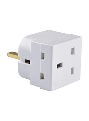 Schneider Electric 2 Way Surge Protected Plug Unfused Adaptor, 13A, ADAPT2W, White