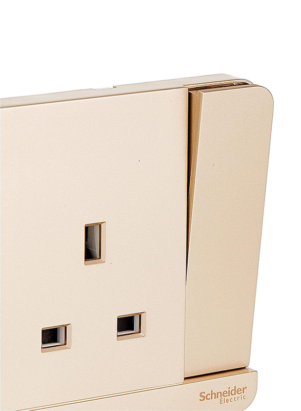 Schneider Electric E8315 WG G12 Avatar Single Switched Socket 13 A 230 V1 Gang, Gold