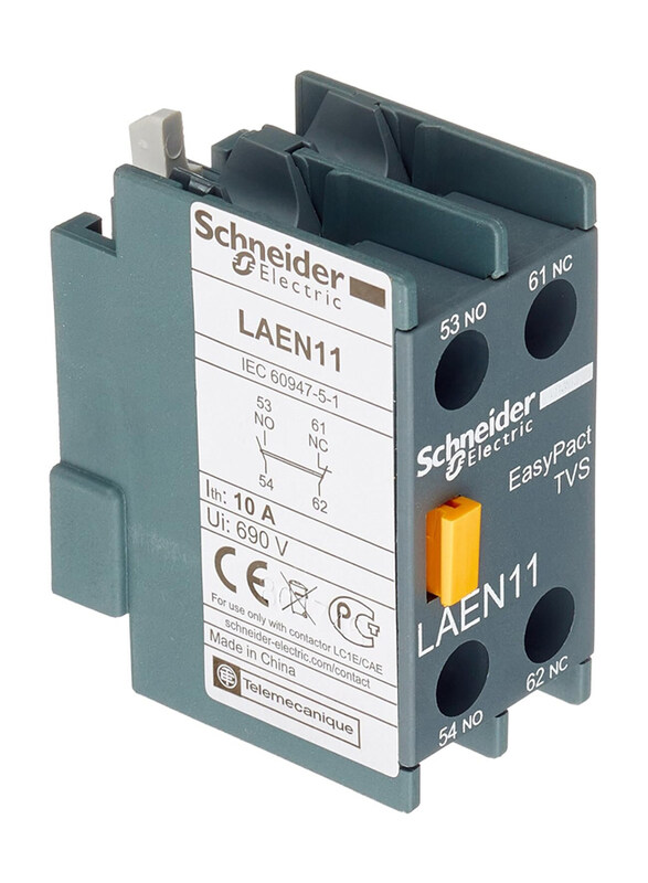 

Schneider Electric Easy Pact TVS Auxiliary Contact Block - 1 NO + 1 NC Screw Clamps Terminals, LAEN11, Grey