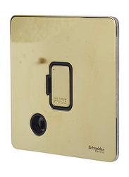 Schneider Electric Ultimate Polished Brass Screw less Flat Plate, 13A, GU5403BPB, Black