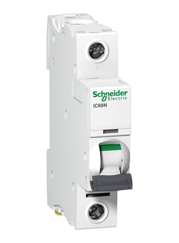 Schneider Electric Acti9 IC60N 1P 63 A C Miniature Circuit Breaker, 240V, White