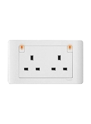 Schneider Electric S/Socket W/Neon Zencelo Wiring Accessories, 13A, 2G, DP, E84T25DN-WW, White