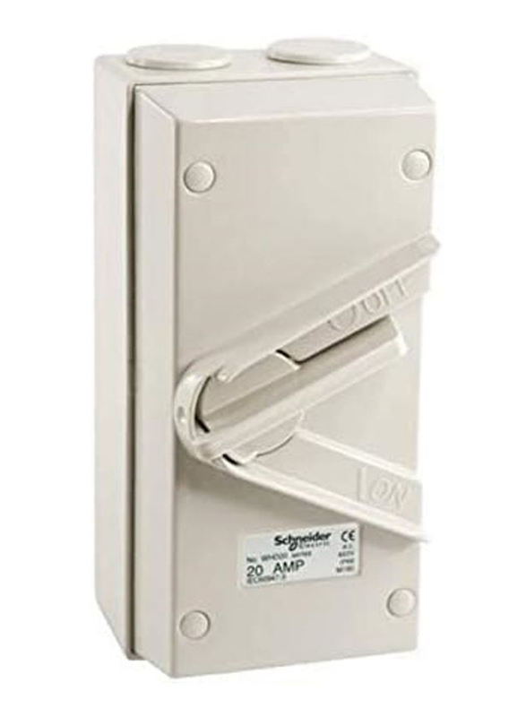 Schneider Electric 3 Pol 20 Amp Weather Protected Surface Isolating Switch, White