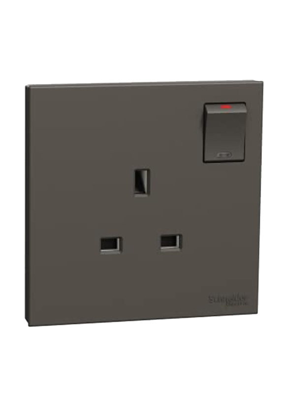 Schneider Electric Avataron C Switched Socket, 1 Gang, 13A, 250 V, E8715_DG, Dark Grey