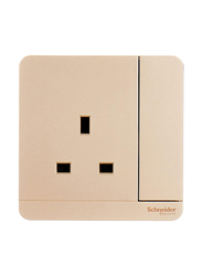 Schneider Electric E8315 WG G12 Avatar Single Switched Socket 13 A 230 V1 Gang, Gold