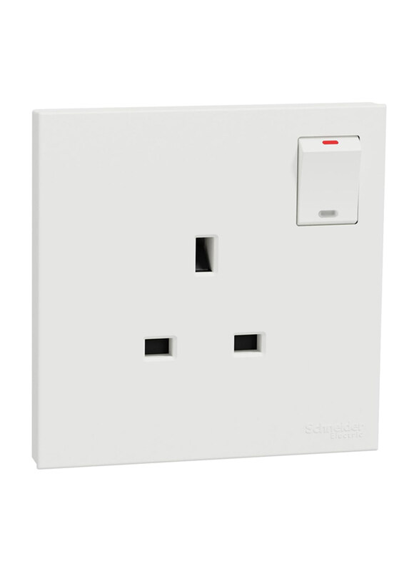 

Schneider Electric Avatar On C 1 Gang Socket with Neon, 13A, E8715N_WE, White