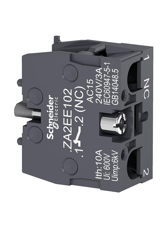 Schneider Electric Single Contact Block for Head  22 1 NC, Black