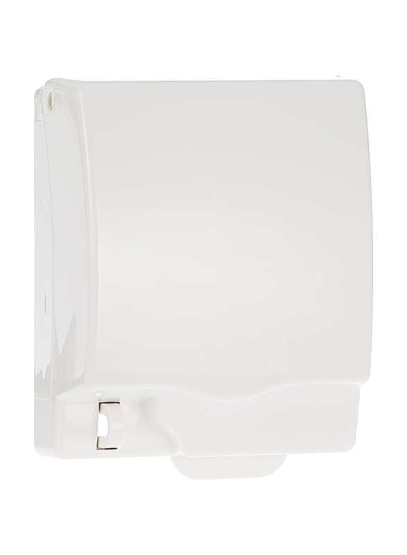 Schneider Electric Full Time Protection IP55 Weatherproof Single Gang Socket Cover Switch, White