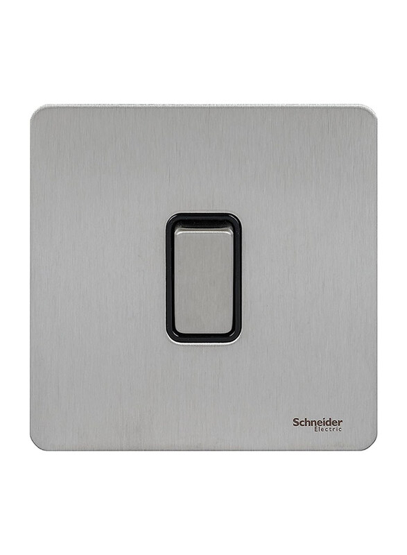 

Schneider Electric GU1412BSS 1 Gang Ultimate Screwless Rocker Flat Plate Switch, Silver