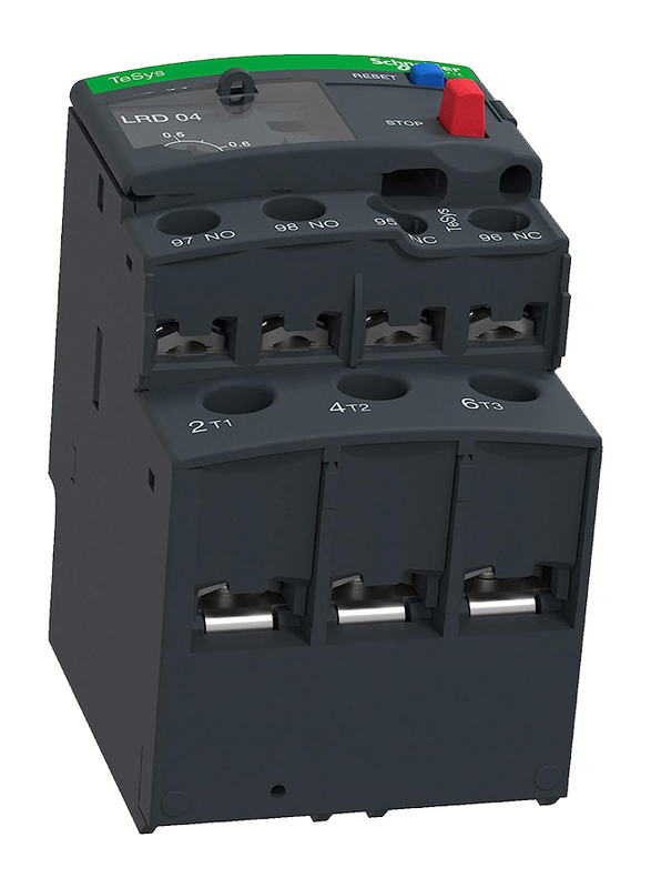 Schneider Electric TeSys Series 0.4 to 0.63 A LRD04 Thermal Relay Electric Contactor, Black