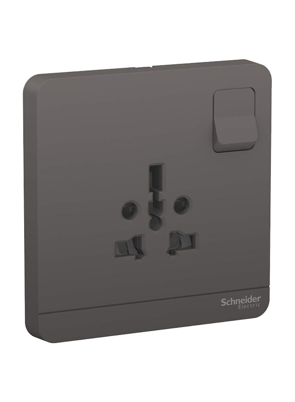 

Schneider Electric 16A 250V Avatar On 1 Gang International Socket, E8315TS_DG, Dark Grey