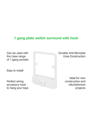 Schneider Electric Lisse Moulded Single Socket Surround with Key Hook, GGBLH1GS, White