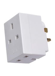 Schneider Electric Plug Fused 13A 3 Ways Adaptor, White