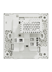 Schneider Electric Avataron C Switch Socket, 1 Gang, 13A, 2.1A, Two Port USB, E8715USB_WE, White