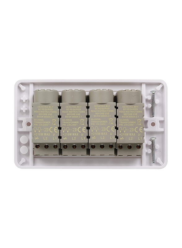 Schneider Electric 4 Gang 2 Way Universal Dimmer, GGBL6042CS, White