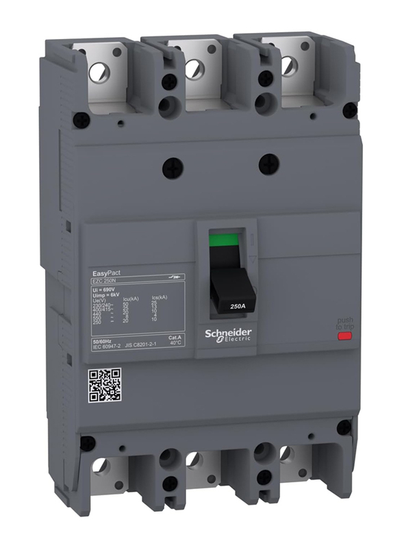 

Schneider Electric TMD 160A 3 Poles 3d Circuit Breaker Easypact, 550V, EZC250N3160, Grey