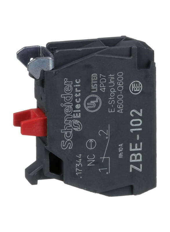 

Schneider Electric 1NC Single Contact Block Clamp Terminal, 110V, ZBE102, Black