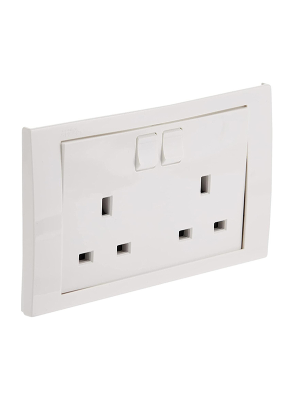 

Schneider Electric Vivace Double Switched socket, 13A 230V 1 Gang, KB25, White