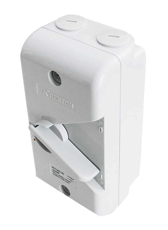 Rexton IS300 40A 2 Pole IP66 Weatherproof Isolator Switche, White