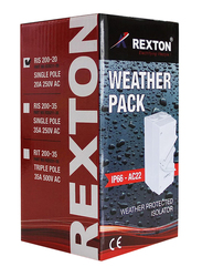 Rexton IS200 40A 2 Pole IP66 Weatherproof Isolator Switche, White