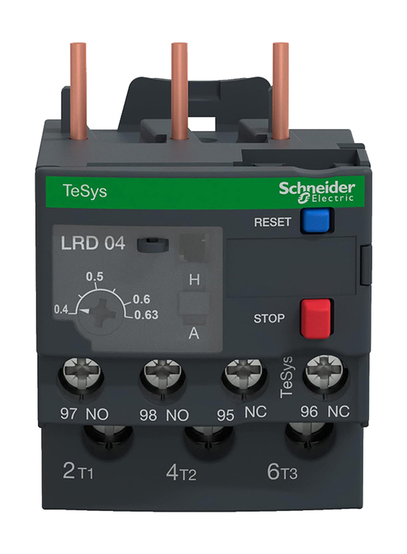 Schneider Electric TeSys Series 0.4 to 0.63 A LRD04 Thermal Relay Electric Contactor, Black