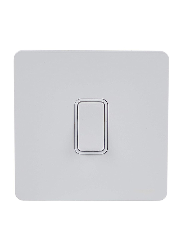 Schneider Electric 16AX Ultimate Screwless Flat Plate Single Retractive 2 Way Light Switch, Silver