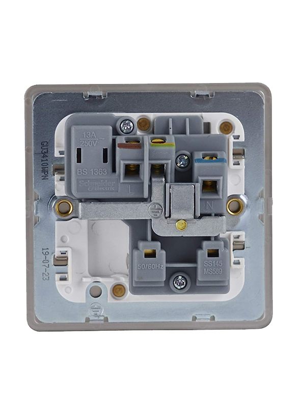 Schneider Electric 13A 1 Gang Ultimate Screwless Flat Plate Switched Socket, Multicolour