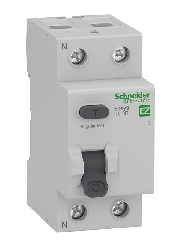 

Schneider Electric 2 Poles 63A 100 mA 230V Easy9 Residual Current Circuit Breaker, White