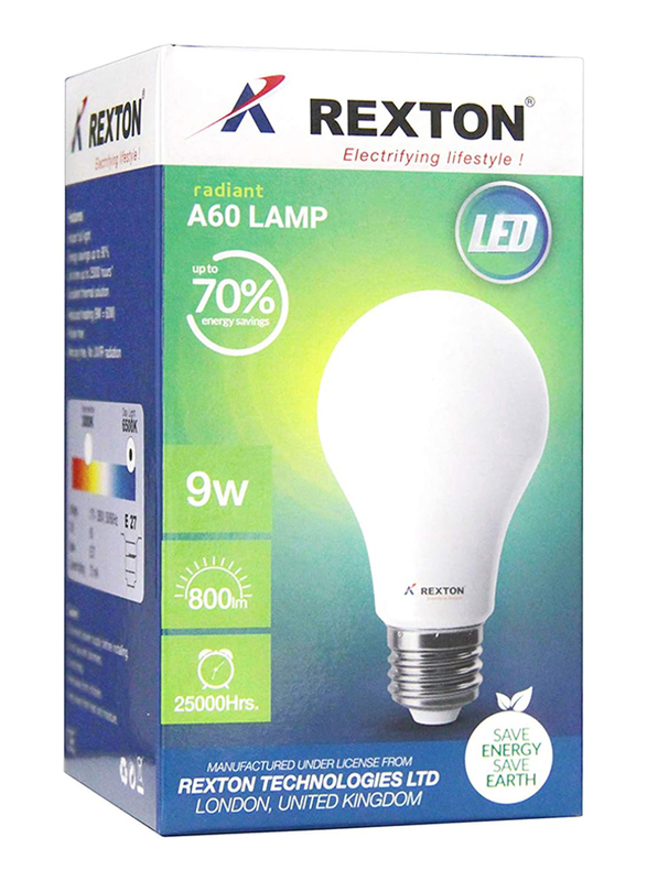 Rexton A60 Led Bulb, 9W, RA60 9 White