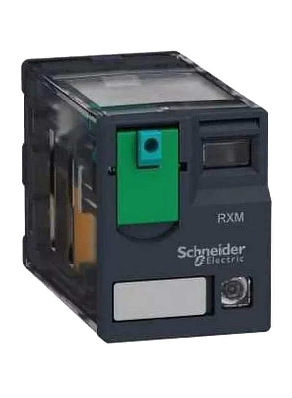 Schneider Electric Miniature Relay 4 CO 110V DC 6A with LED & Lockable Test Button, Black