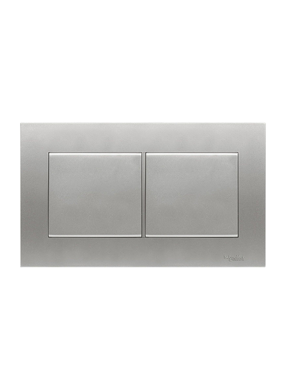 Schneider Electric KBT30-AS Vivace 2 Gang Blank Plate, Aluminium Silver