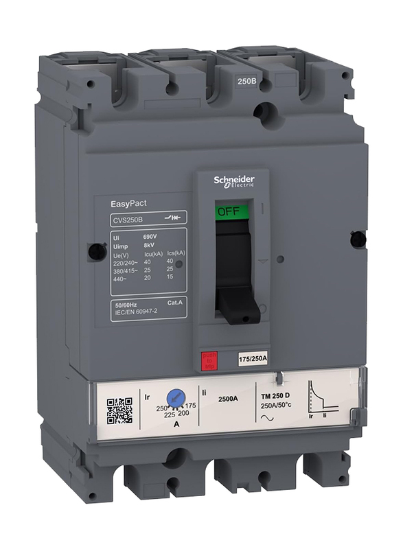 Schneider Electric LV516623 Easypact CVS160B 3 Poles 3d Circuit Breaker, Grey