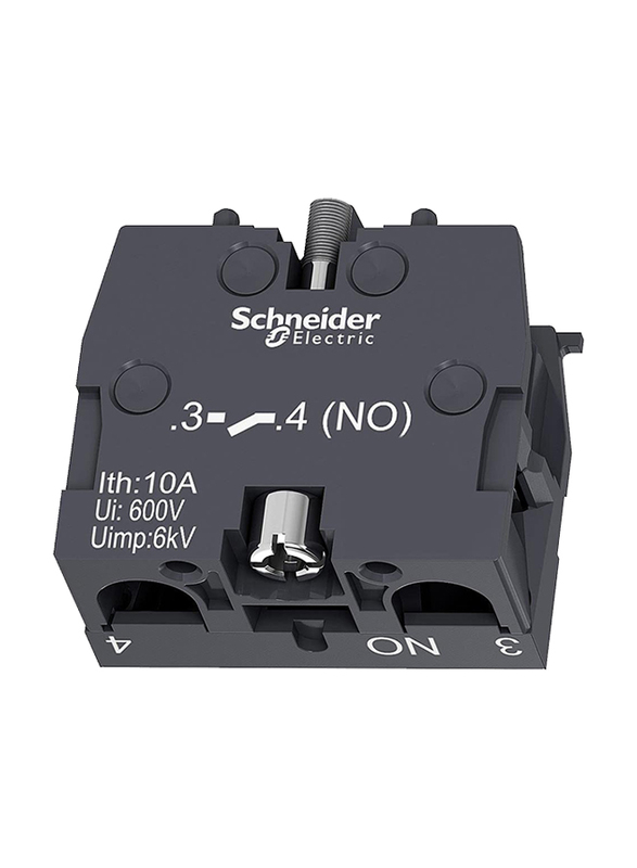 Schneider Electric Single Contact Block for Head  22 1 NO, Black