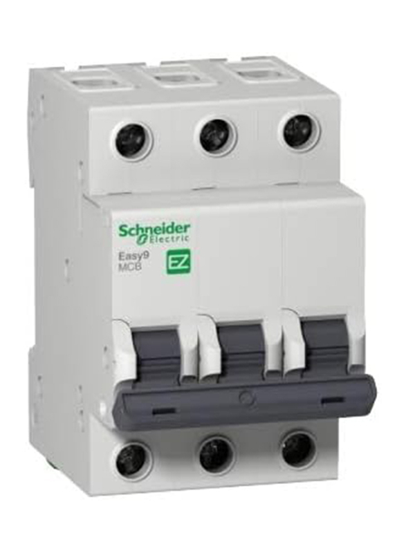 Schneider Electric Easy9 3P 6A 400V 6000A C-Curve Miniature Circuit Breaker, White