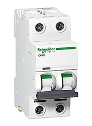 Schneider Electric Acti9 IC60N 2P 50 A C Miniature Circuit Breaker, 440V, White