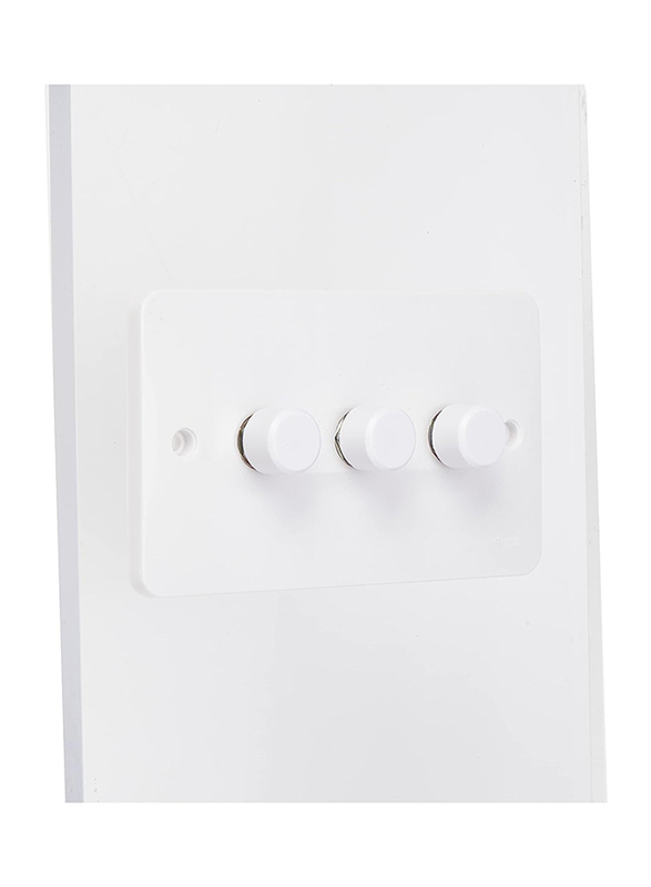 Schneider Electric 3 Gang 2 Way Dimmer Light Switch, White