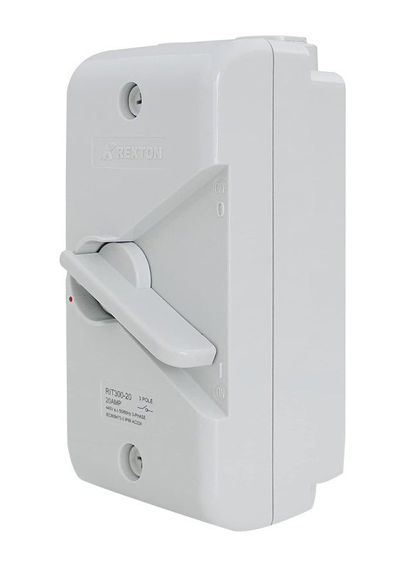 Rexton Weather-proof Isolator, IS300 20A 2 Pole IP66, White