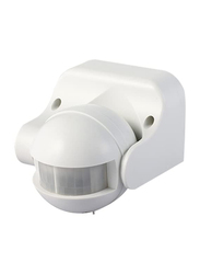 Scolmore Ovia Wall Mounted Tiltable 180 Degree PIR Sensor IP44, White