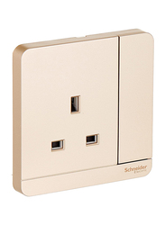 Schneider Electric E8315 WG G12 Avatar Single Switched Socket 13 A 230 V1 Gang, Gold