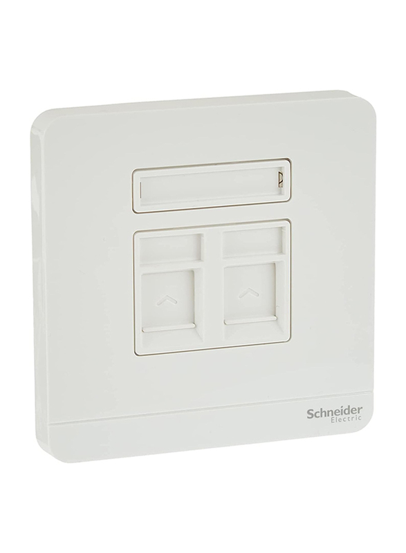 Schneider Electric Avatar On Wallplate For 2 Keystone Rj45, White