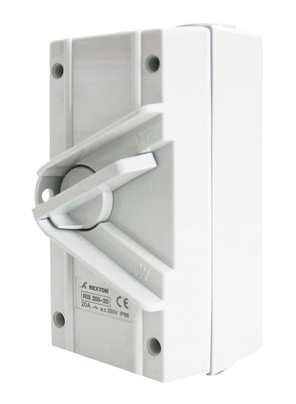 Rexton Weather-proof Isolator, IS200 63A 4 Pole IP66, White