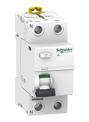 Schneider Electric Act9 iID 2 Pole 40A Residual Current Circuit Breaker, A9R12240, White