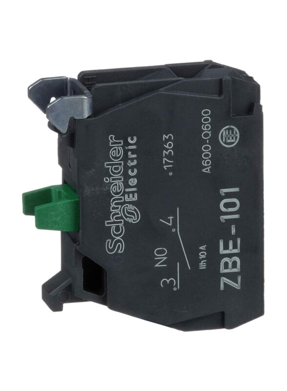 

Schneider Electric 1 NO Single Contact Block Clamp Terminal, 230V, ZBE101, Black