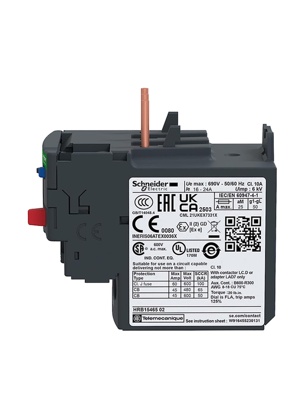 Schneider Electric TeSys Series LRD 16 to 24 A Thermal Overload Relay, LRD22, Grey